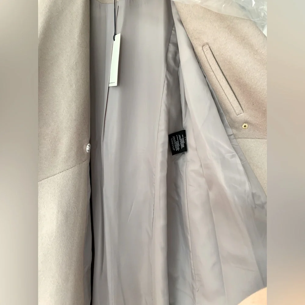 NEW! COLE HAAN WOOL BLEND LONG BELTED WRAP TRENCH COAT | SIZE 8 - Picture 7 of 12
